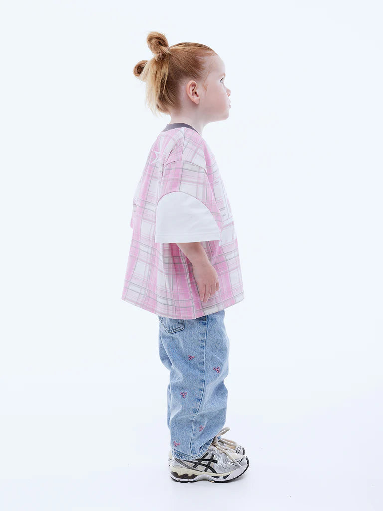 Elysian Collective Ena Pelly Ellidy Pullin Kids Lunar Jersey Pink Check