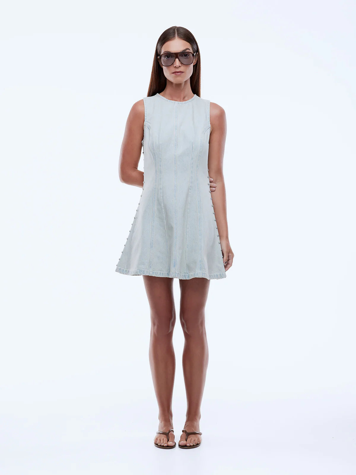 Elysian Collective Ena Pelly Ellidy Pullin Stellar Denim Dress Light Blue