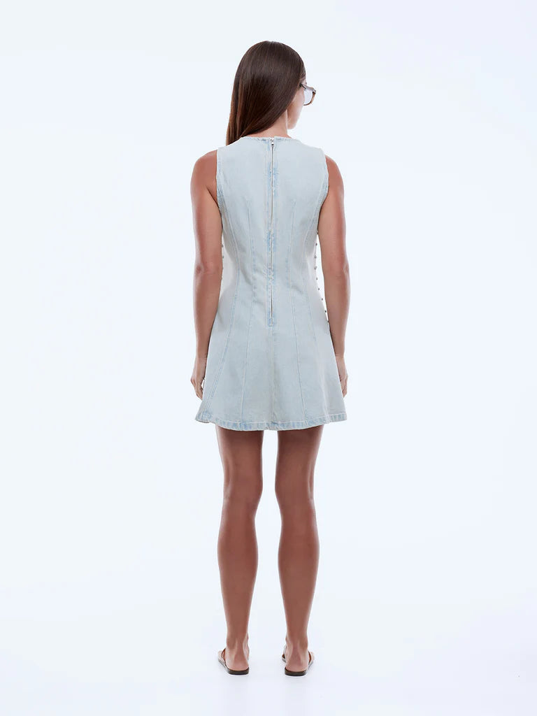 Elysian Collective Ena Pelly Ellidy Pullin Stellar Denim Dress Light Blue