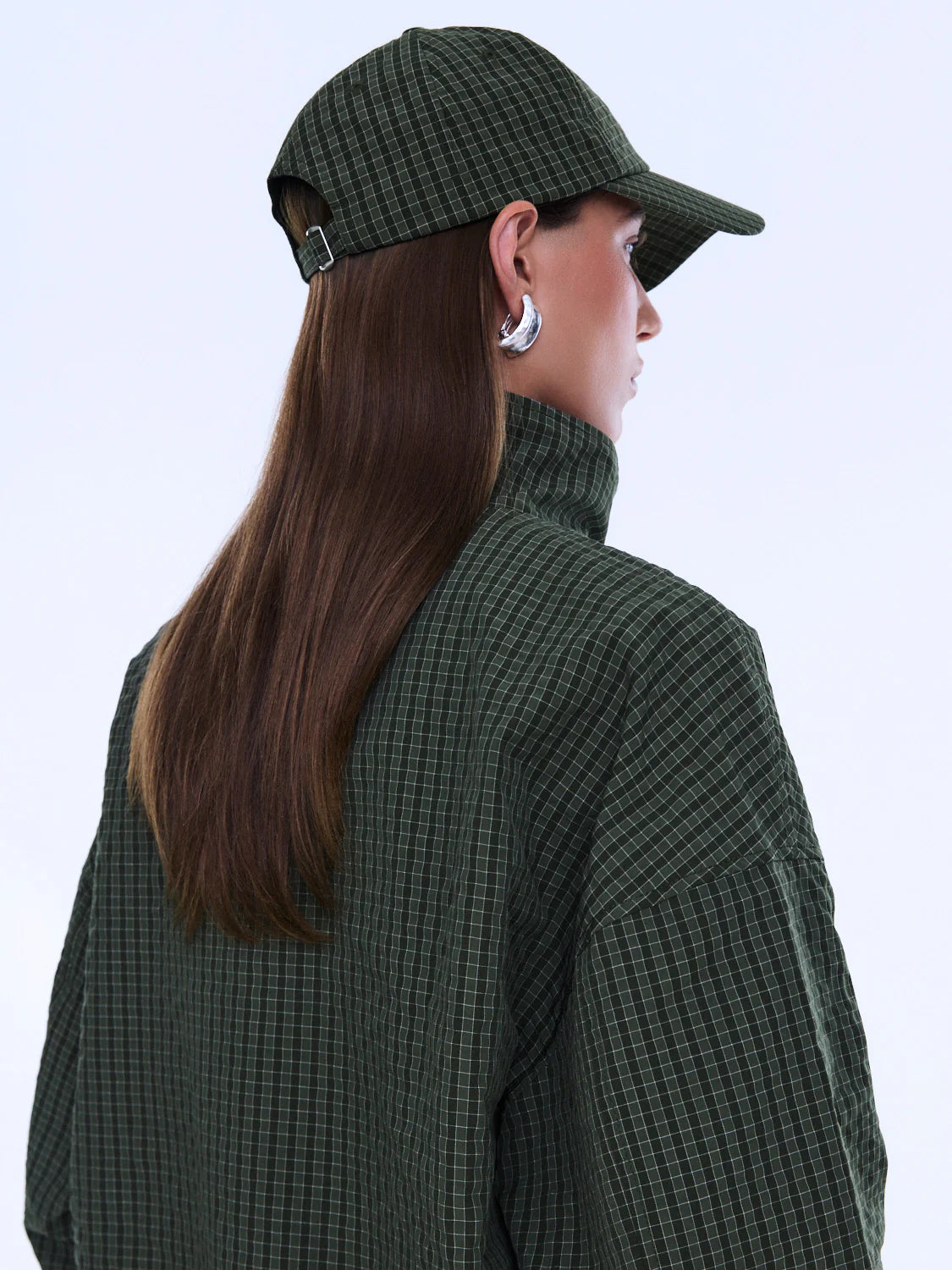 Elysian Collective Ena Pelly Fallon Check Cap Olive Check