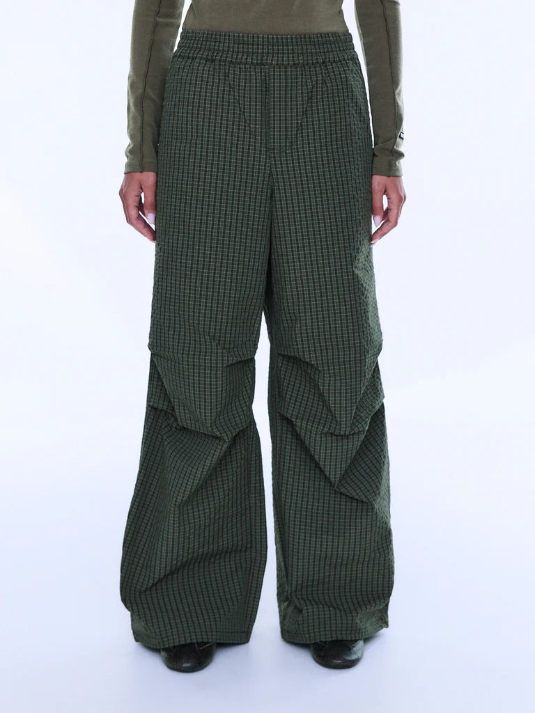 Elysian Collective Ena Pelly Fallon Relaxed Pant Olive Check