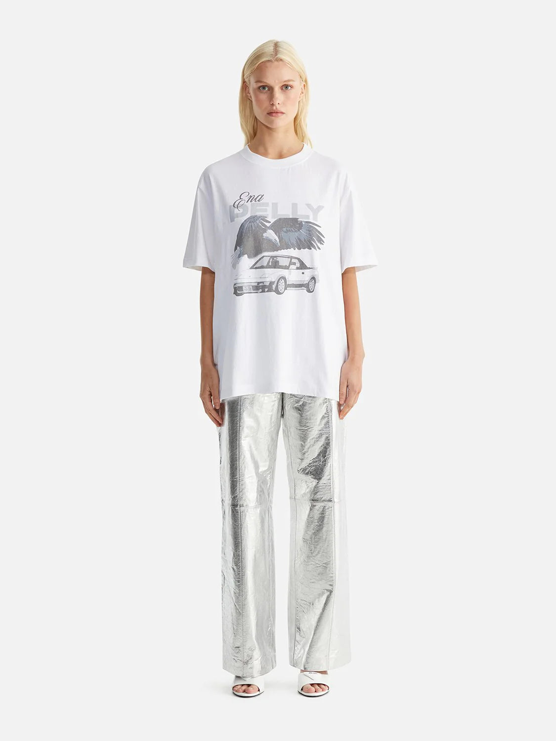 Elysian Collective Ena Pelly Jessie Oversized Tee Drift White
