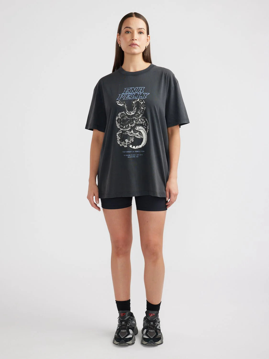 Elysian Collective Ena Pelly Jessie Oversized Tee Serpent Vintage Black