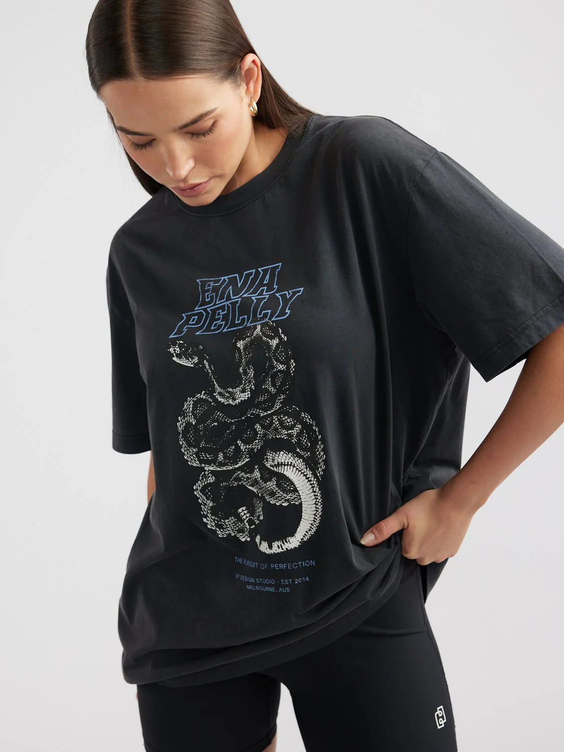 Elysian Collective Ena Pelly Jessie Oversized Tee Serpent Vintage Black