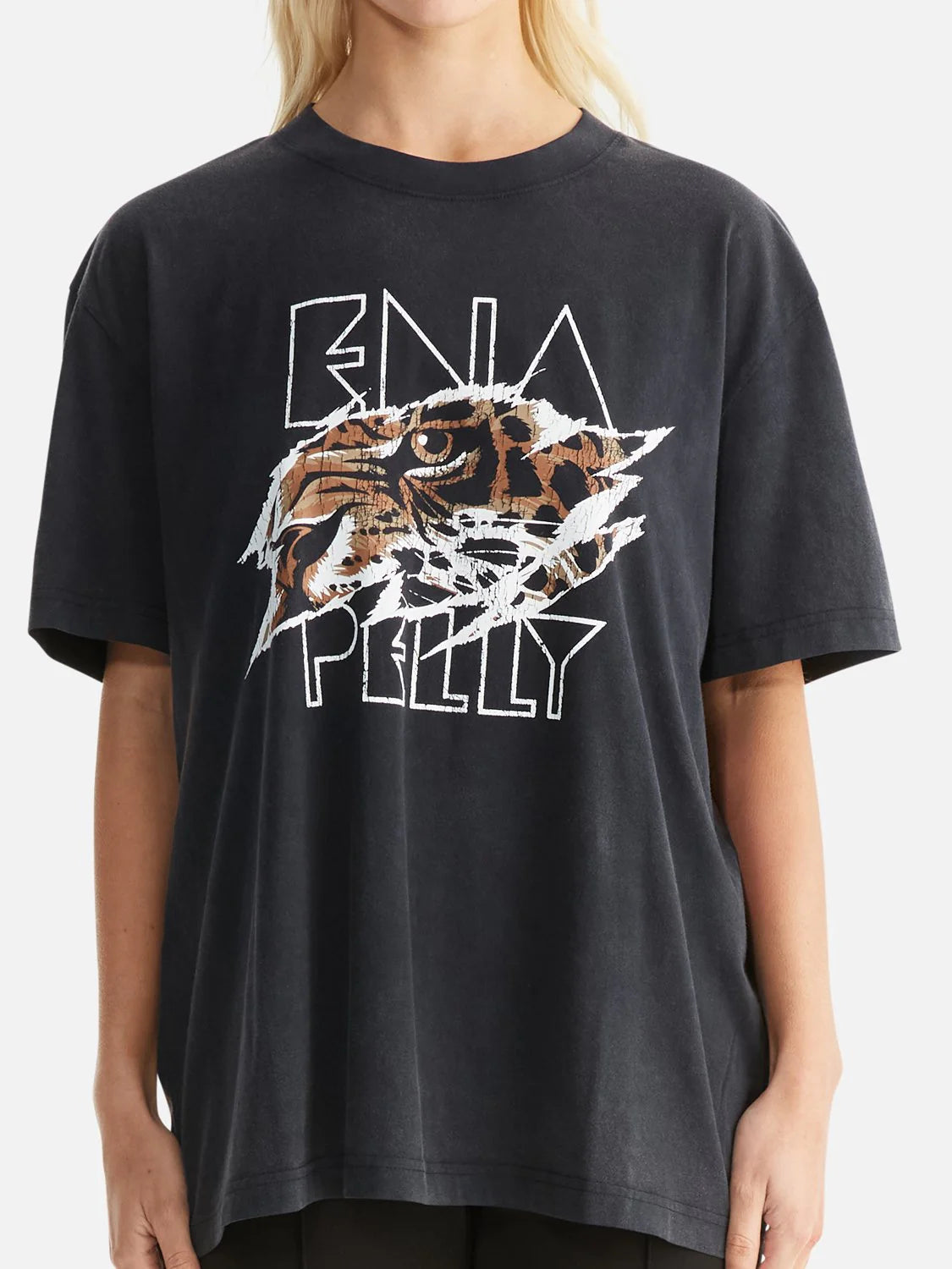 ENA PELLY - JESSIE OVERSIZE TEE TIGERS EYE (VINTAGE BLACK)