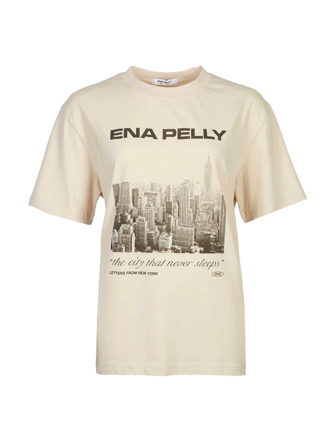 Elysian Collective Ena Pelly Letters from New York Oversized Tee Parchmnent