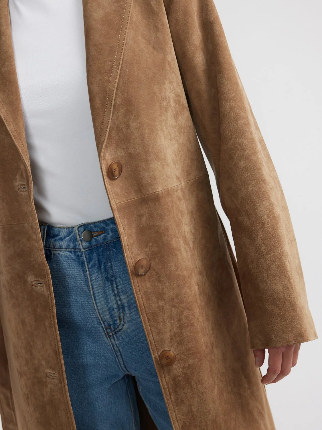 Elysian Collective Ena Pelly Miley Suede Trench Toffee