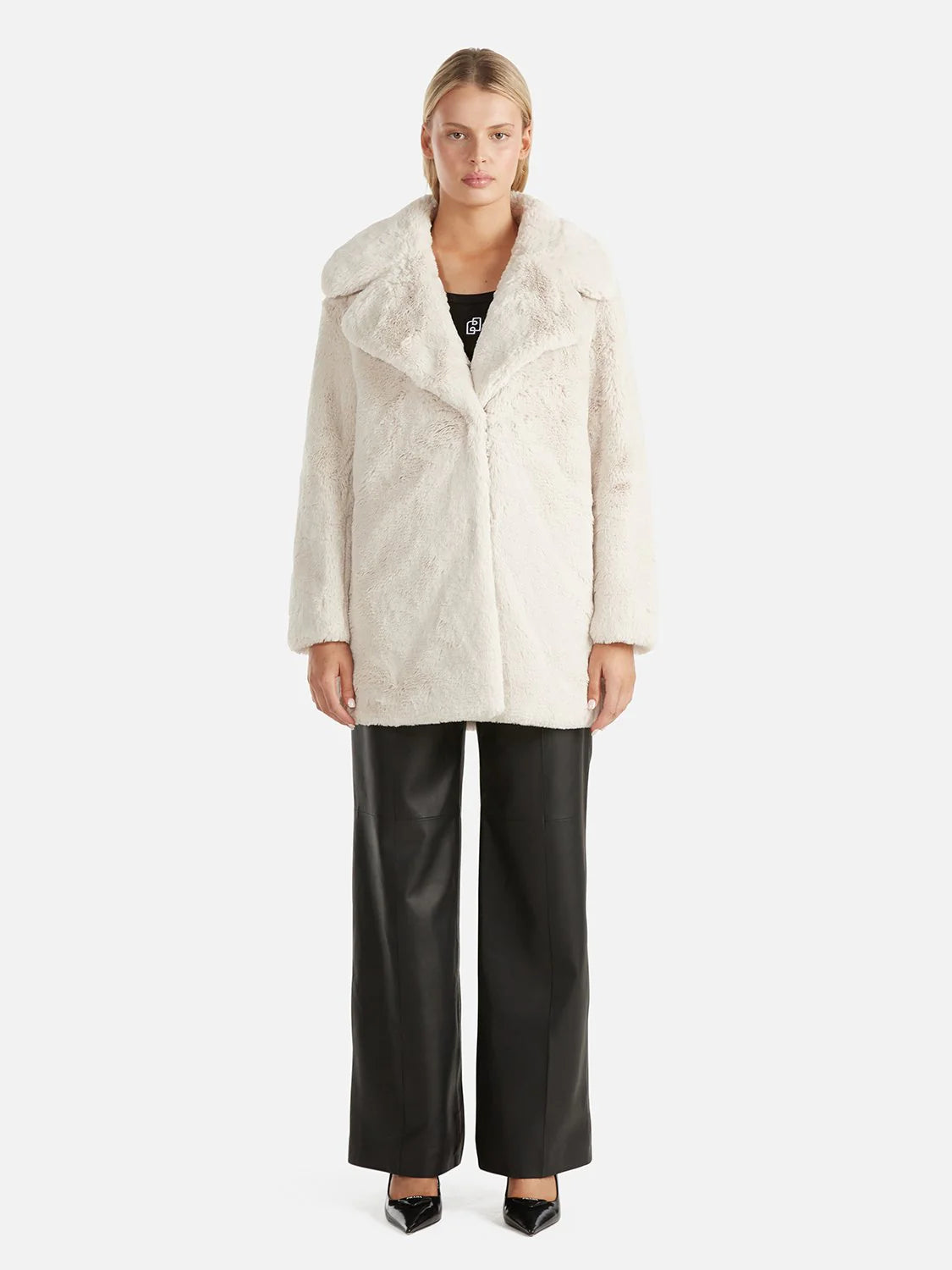 Elysian Collective Ena Pelly Minimalist Faux Fur Jacket