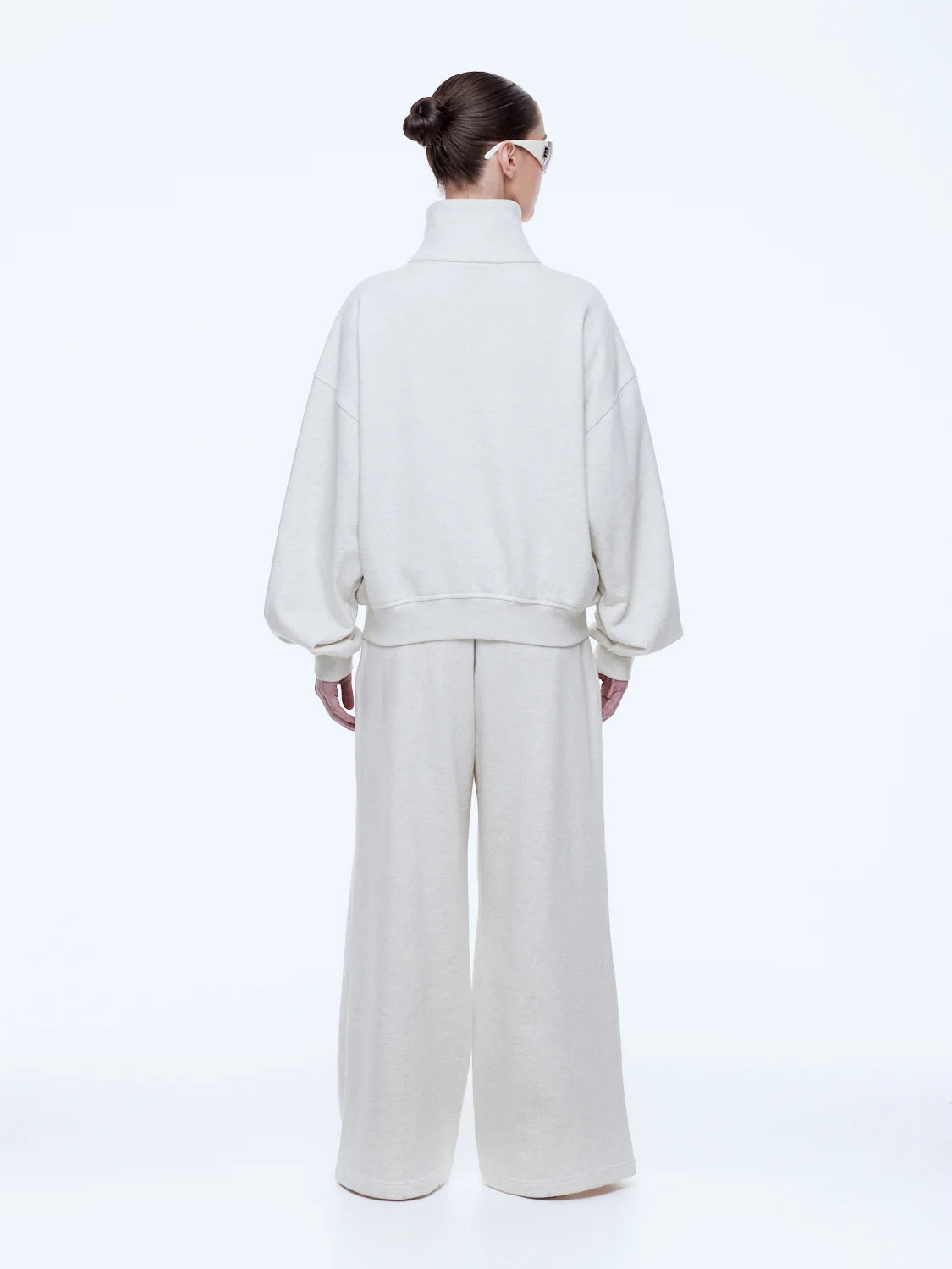 Elysian Collective Ena Pelly Paris Terry Zip Thru Oat Marle