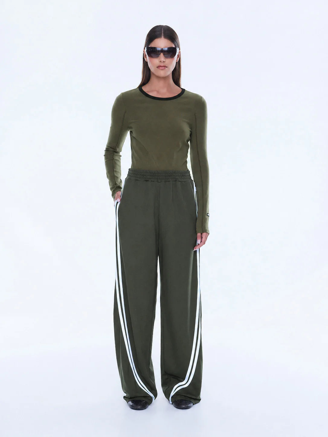 Elysian Collective Ena Pelly Valentina Stripe Pant Olive