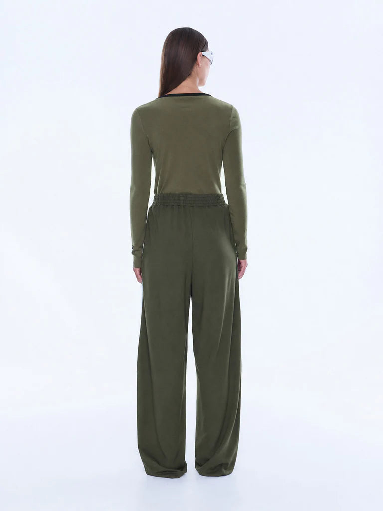 Elysian Collective Ena Pelly Valentina Stripe Pant Olive