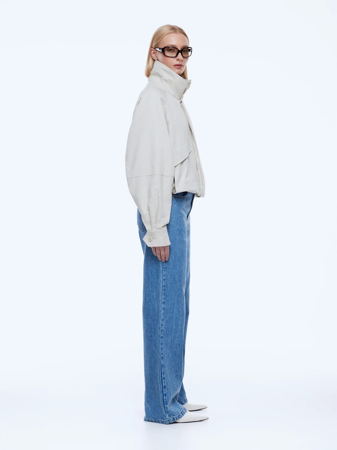 Elysian Collective Ena Pelly Zadie Bomber Jacket Sand