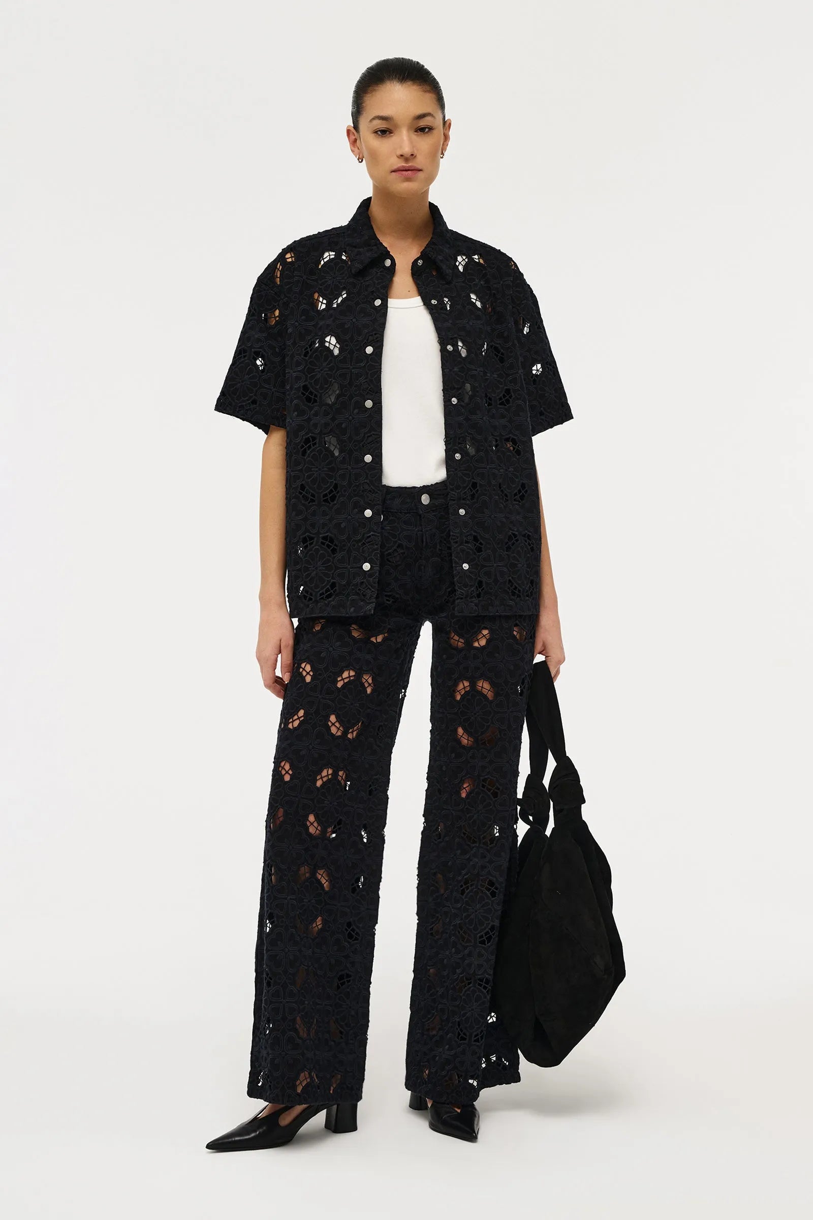 Elysian Collective Neuw Denim Eva Wide Fiore Embroidery