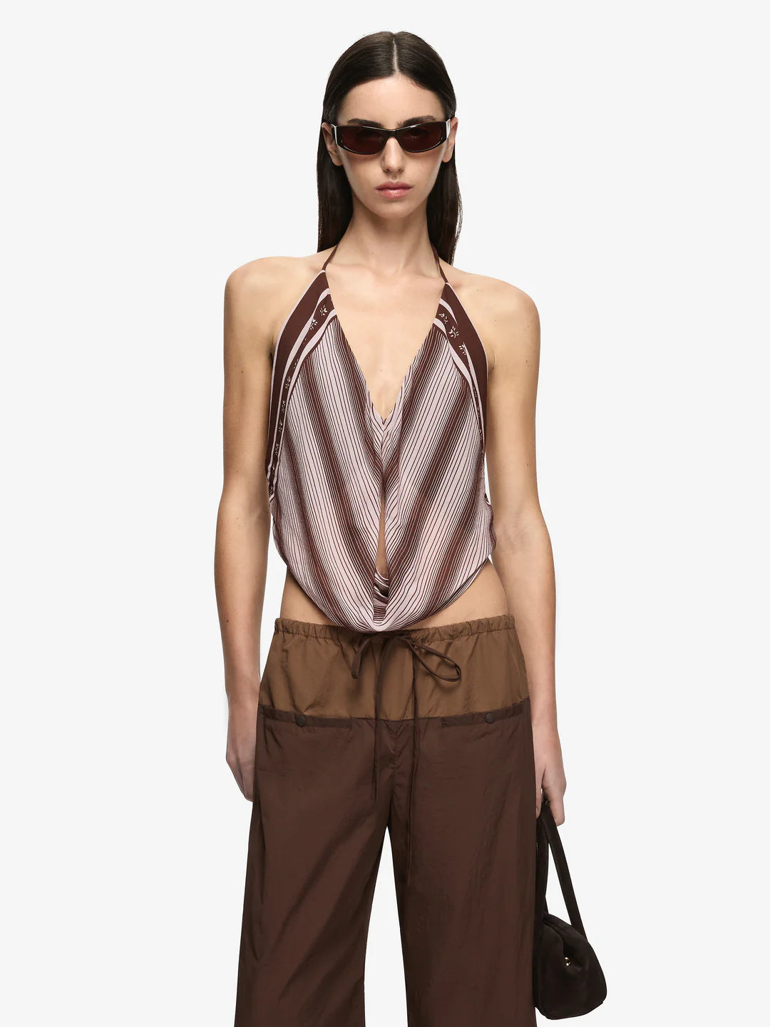 Elysian Collective Evely Halter Top Geo Scarf Print