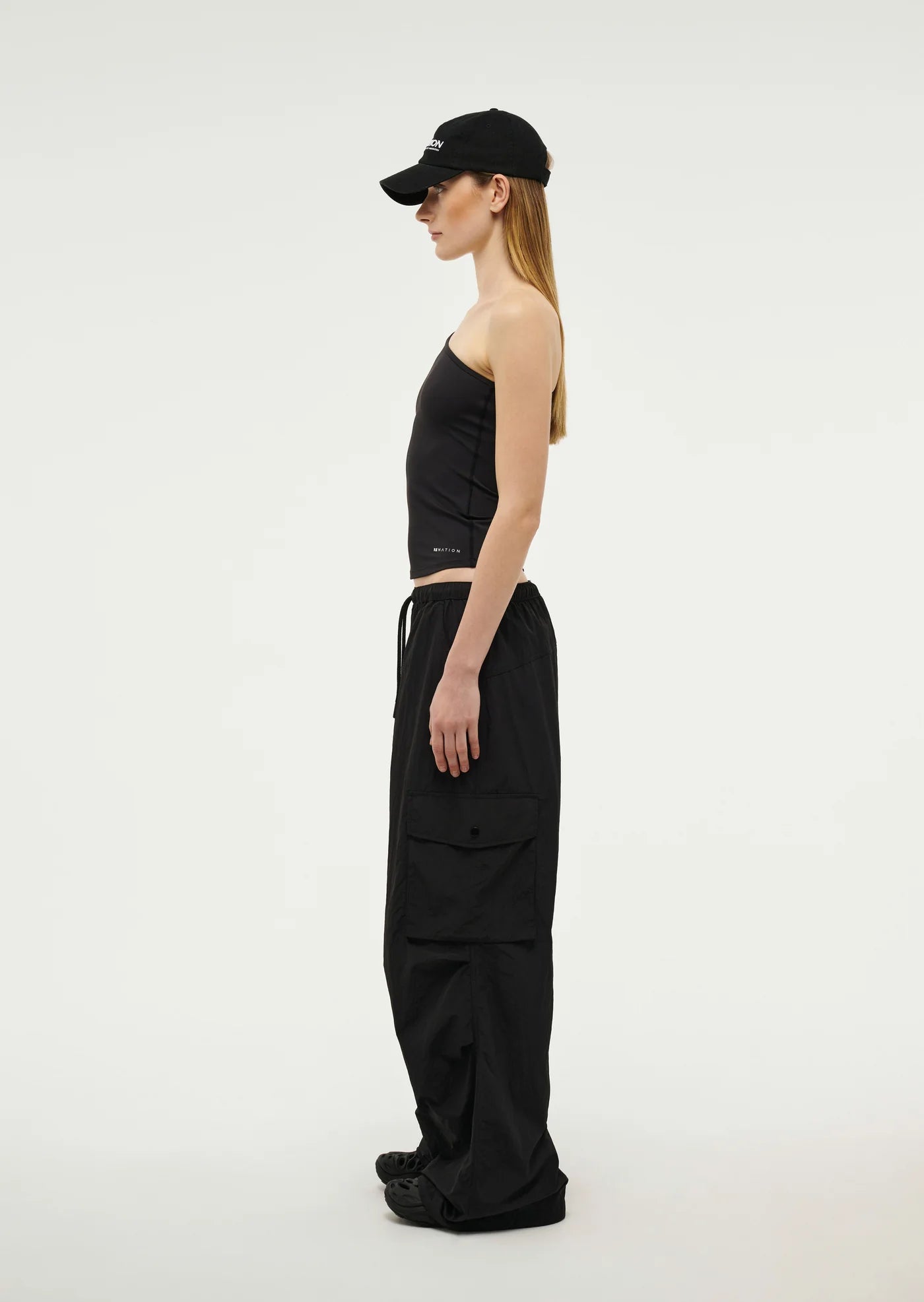 Elysian Collective Foundation Asymmetric Long Sleeve Top Black