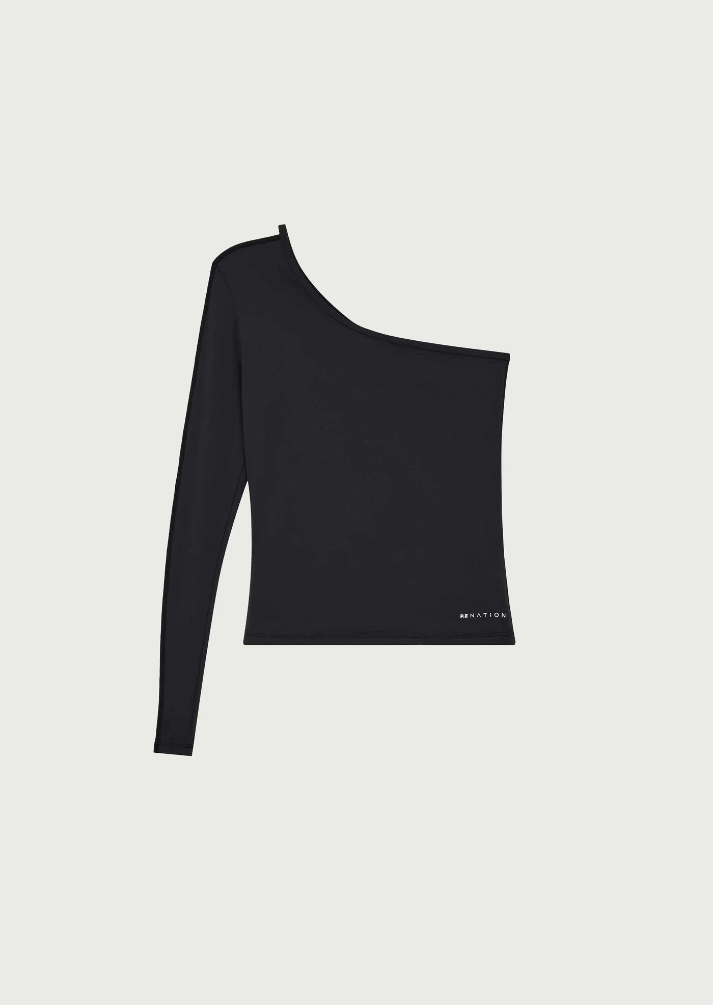 Elysian Collective Foundation Asymmetric Long Sleeve Top Black