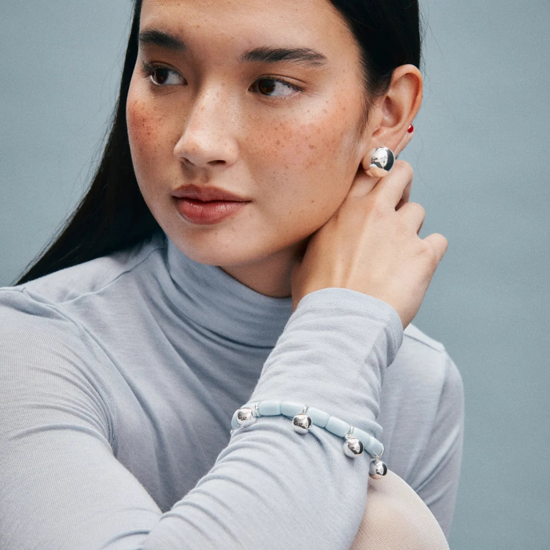 Elysian Collective Gimme Resin Bracelet Sky Blue Silver