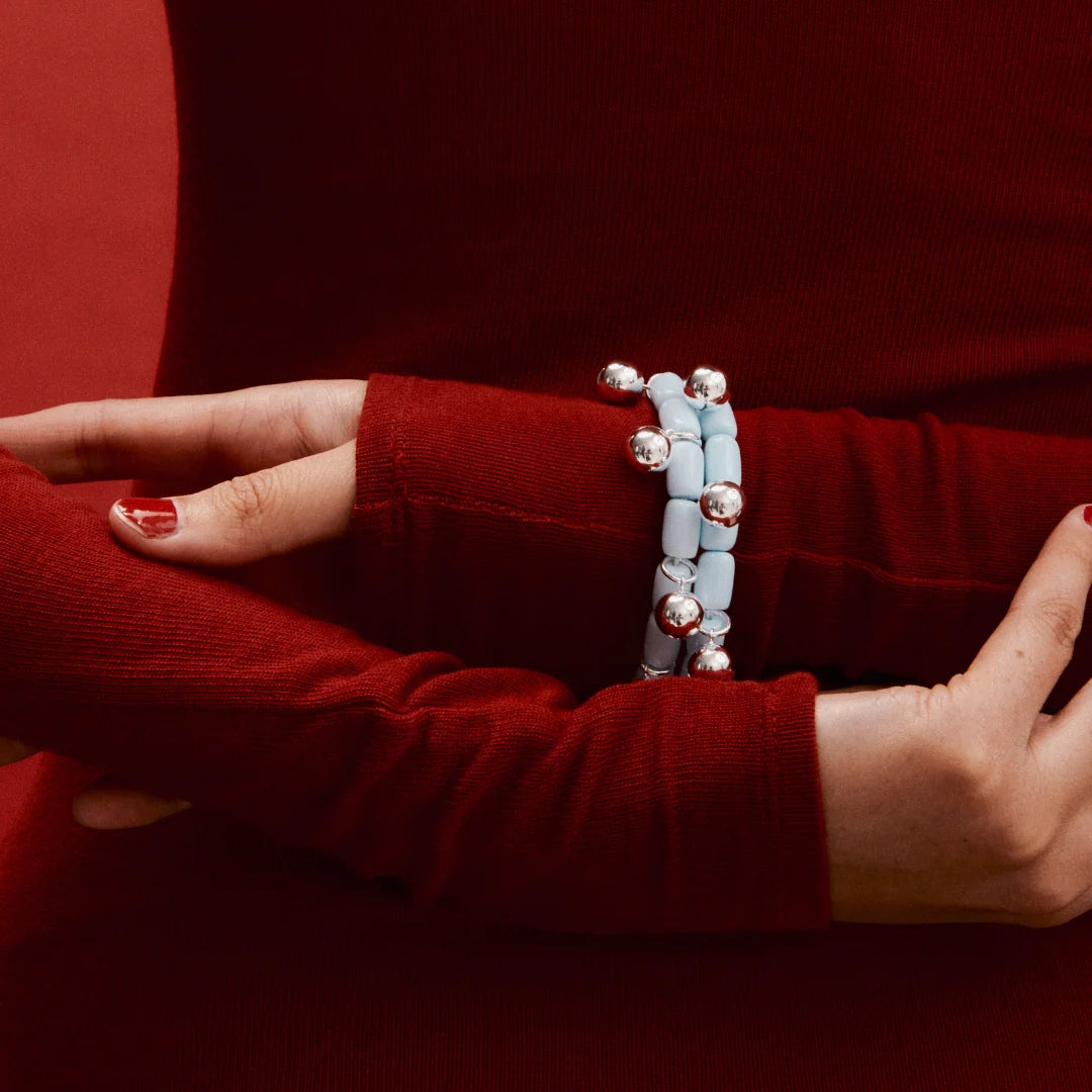 Elysian Collective Gimme Resin Bracelet Sky Blue Silver