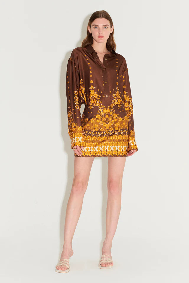 Elysian Collective Hansen and Gretel April Mini Skirt Choc Empress