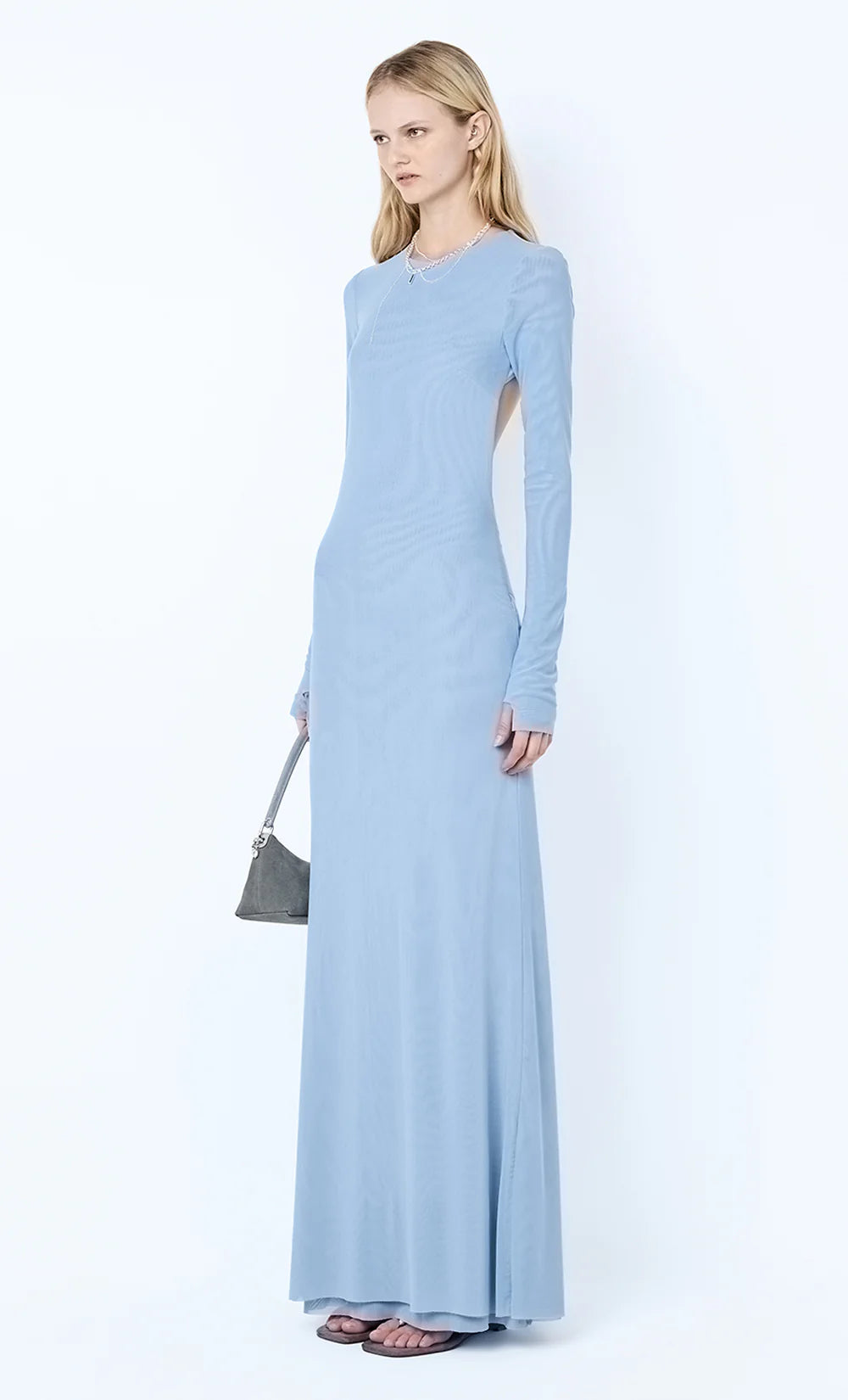 Elysian Collective Bec + Bridge Juniper Long Sleeve Maxi Dress Denim Blue