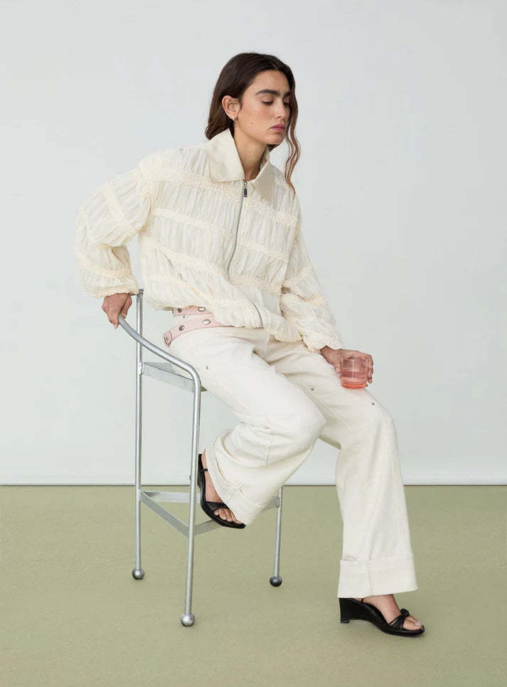 Elysian Collective Kiara Ecru Bomber Jacket