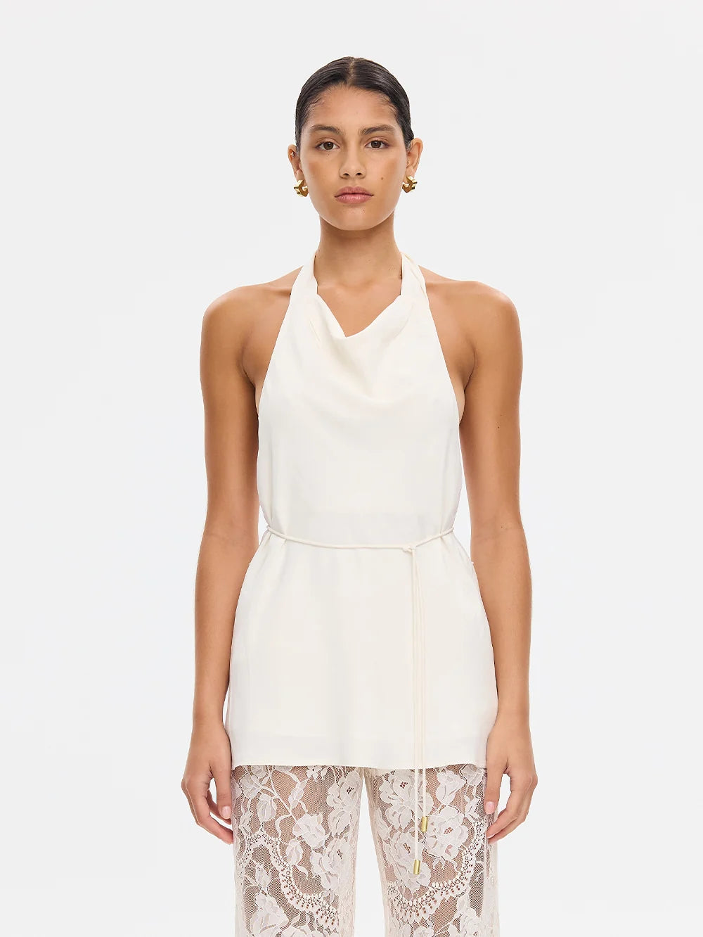Elysian Collective Kivari Arabella Halter Top Cream