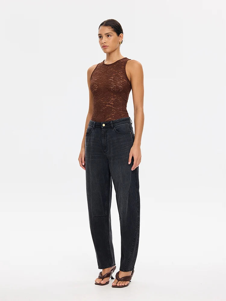 Elysian Collective Kivari Bonnie Lace Tank Chocolate