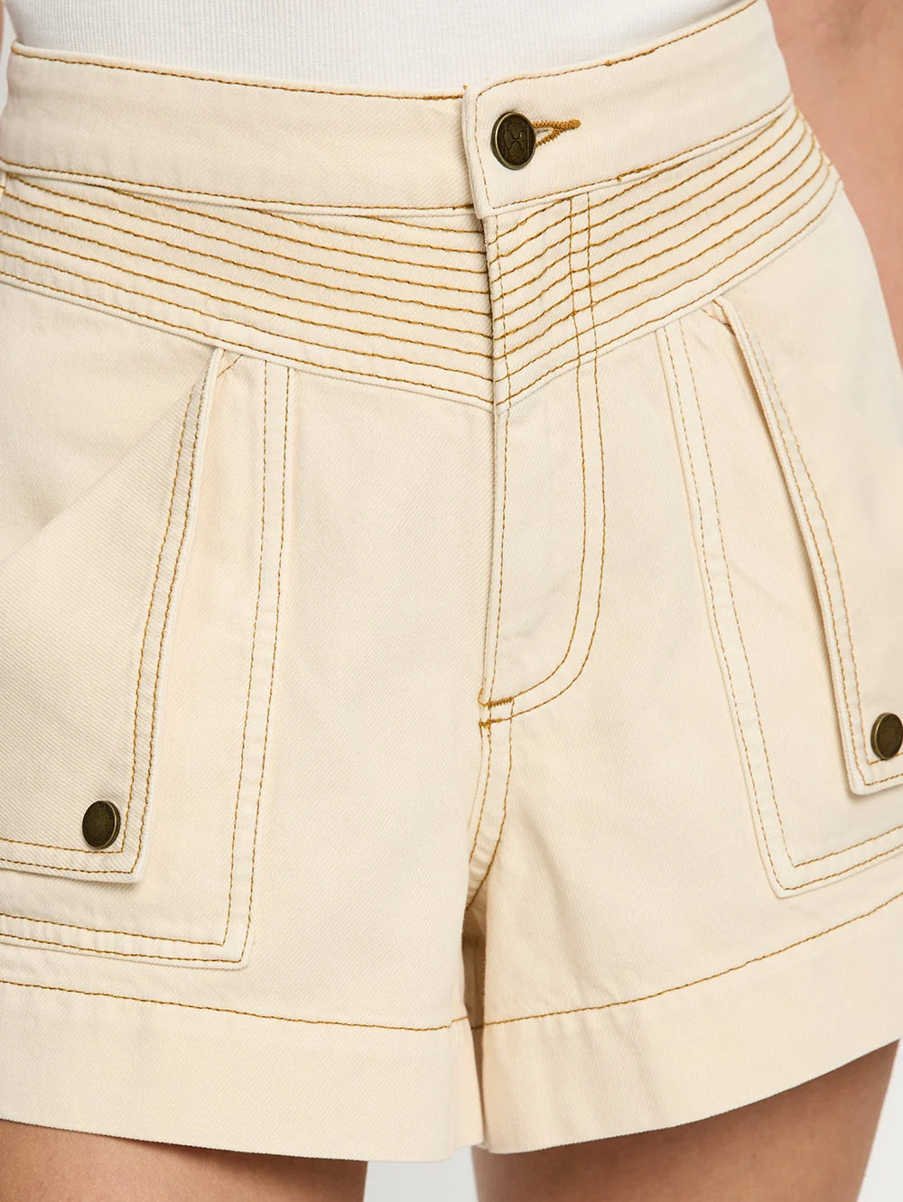 Elysian Collective Kivari Celene Denim Short Cream