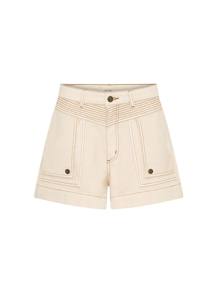 Elysian Collective Kivari Celene Denim Short Cream