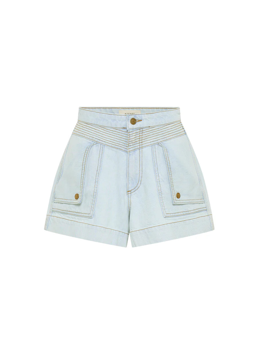 Elysian Collective Kivari Celene Denim Short Pale Blue