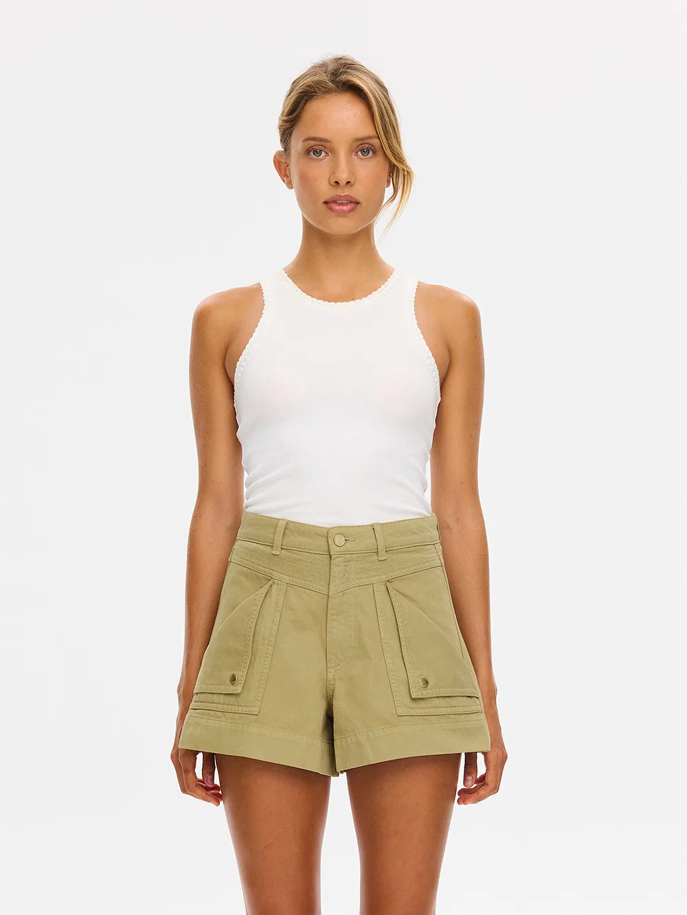 Elysian Collective Kivari Celene Denim Short Olive
