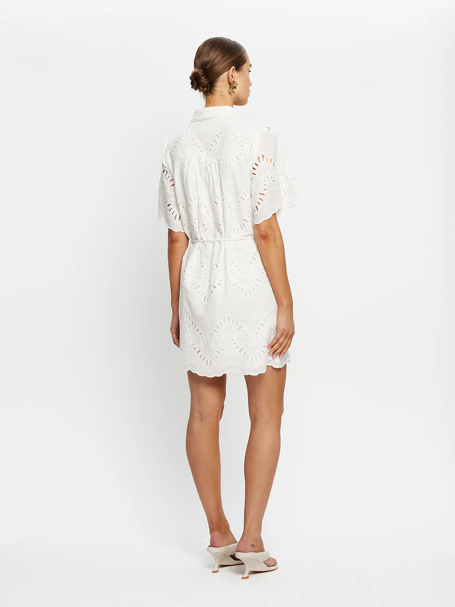 Elysian Collective Kivari Danielle Mini Shirt Dress Ivory