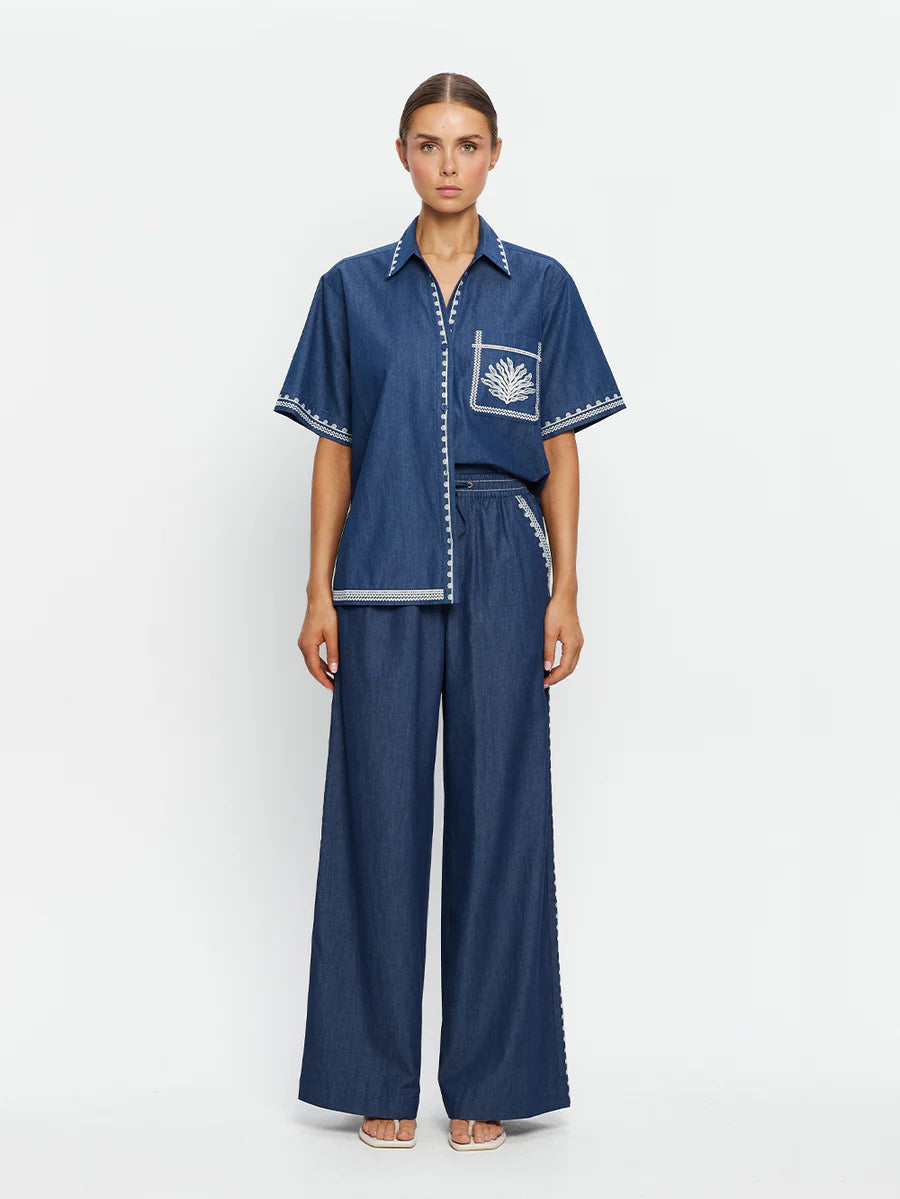 Elysian Collective Kivari Emile Chambray Pant Indigo
