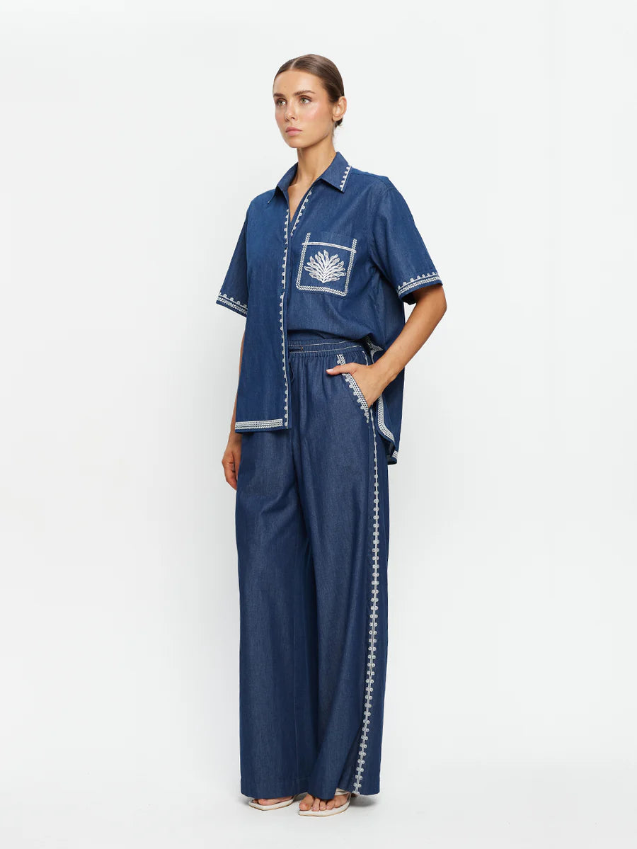 Elysian Collective Kivari Emile Chambray Pant Indigo