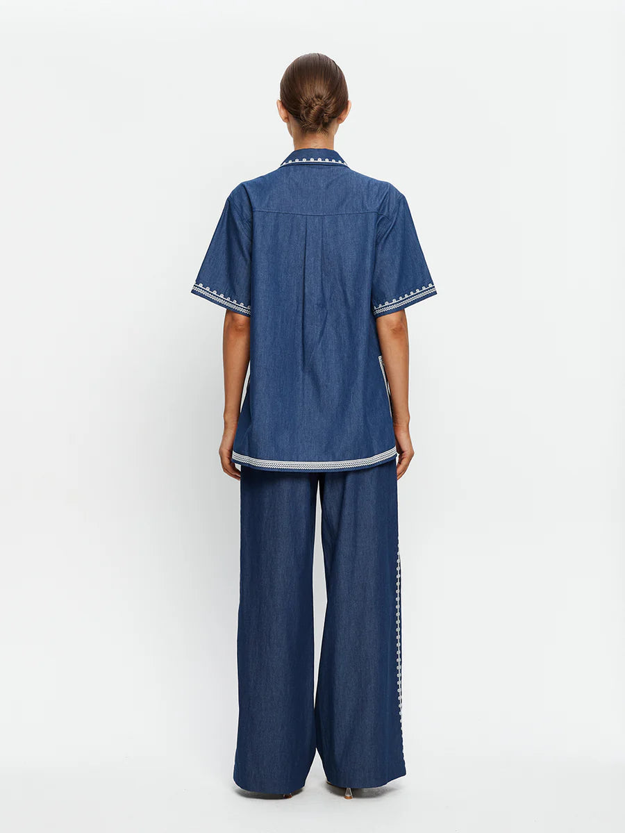 Elysian Collective Kivari Emile Chambray Pant Indigo