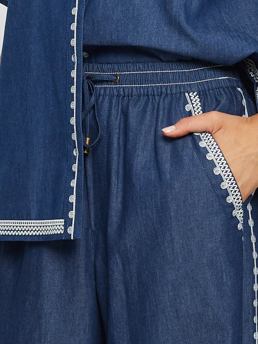 Elysian Collective Kivari Emile Chambray Pant Indigo
