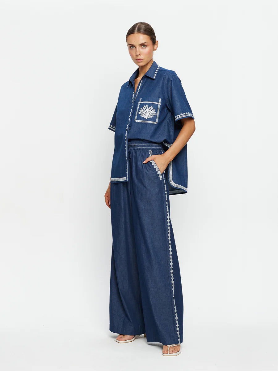 Elysian Collective Kivari Emile Chambray Pant Indigo