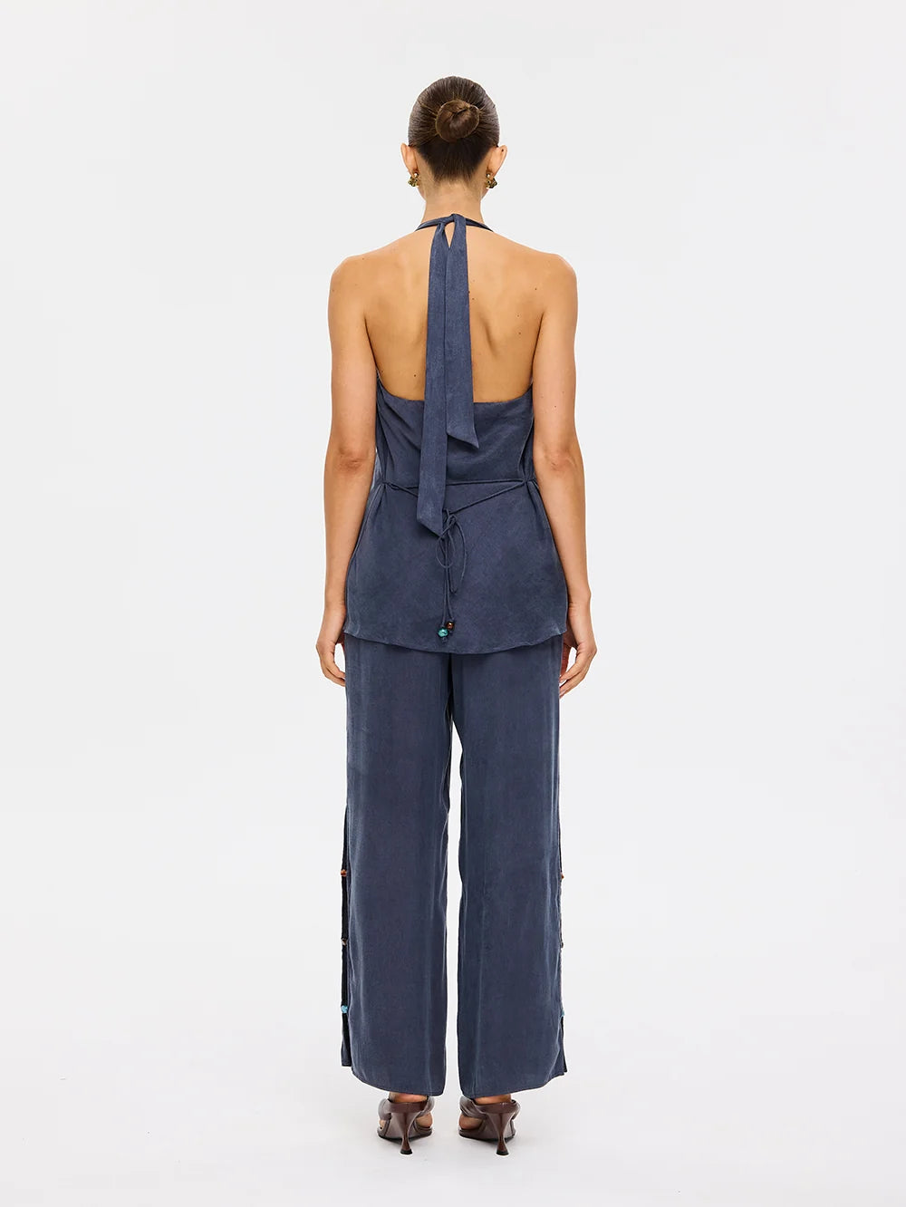 Elysian Collective Kivari Etta Halter Top Petrol