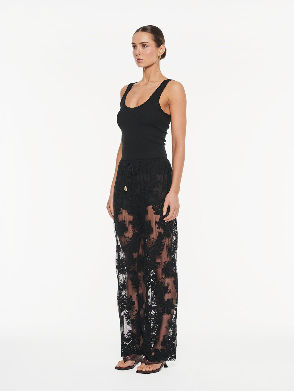 Elysian Collective Kivari Jaxon Lace Pant Black