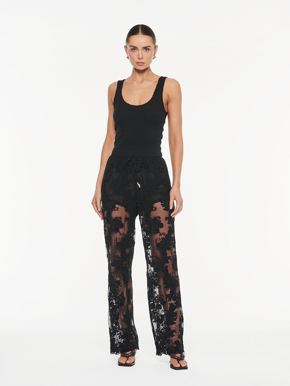 Elysian Collective Kivari Jaxon Lace Pant Black