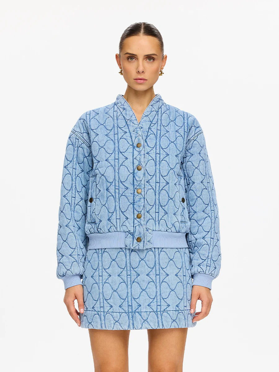 Elysian Collective Kivari Joey Denim Jacket Pale Stone