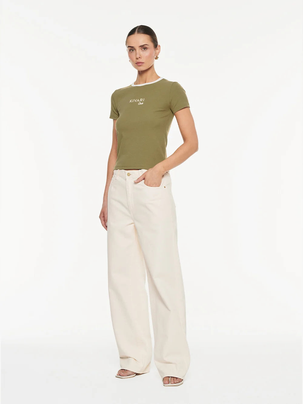 Elysian Collective Kivari Kivari Club Baby Tee Olive