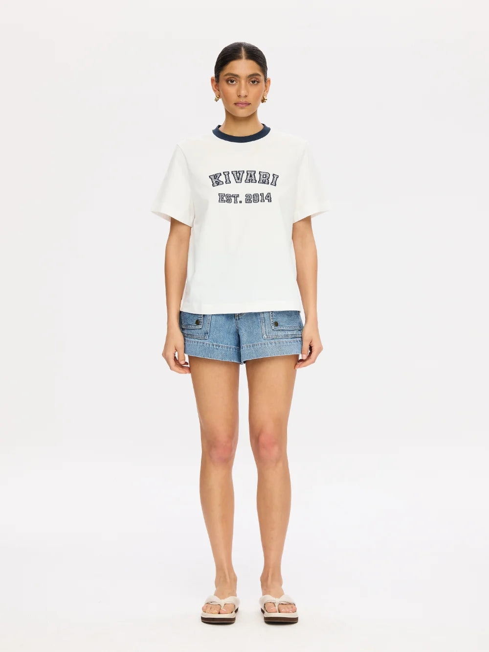 Elysian Collective Kivari Kivari Tee Ivory Navy