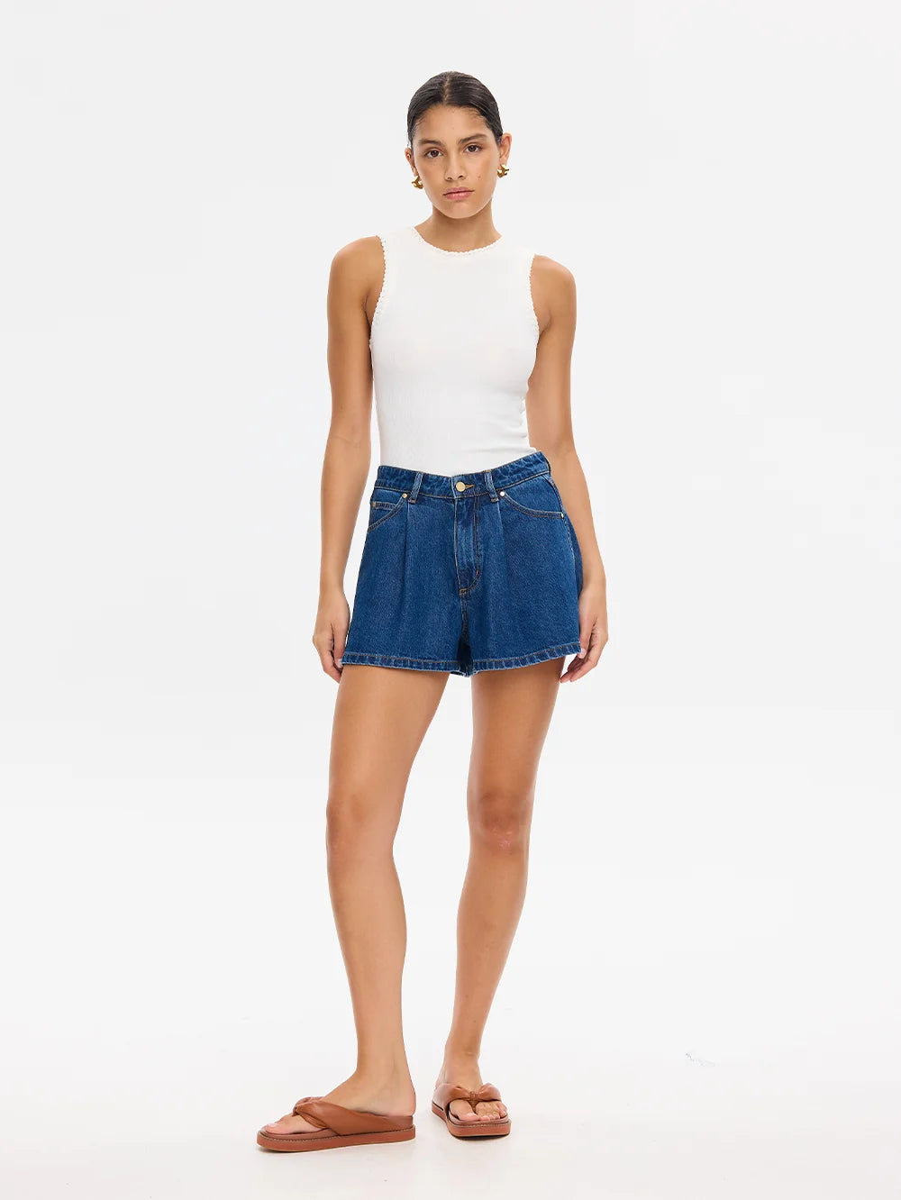 Elysian Collective Kivari Monroe Denim Short Indigo Blue