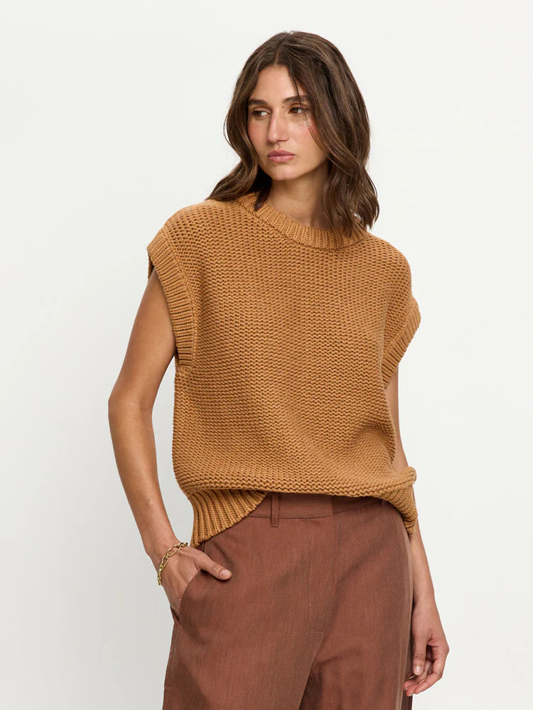 Elysian Collective Kivari Olesia Knit Vest Tan