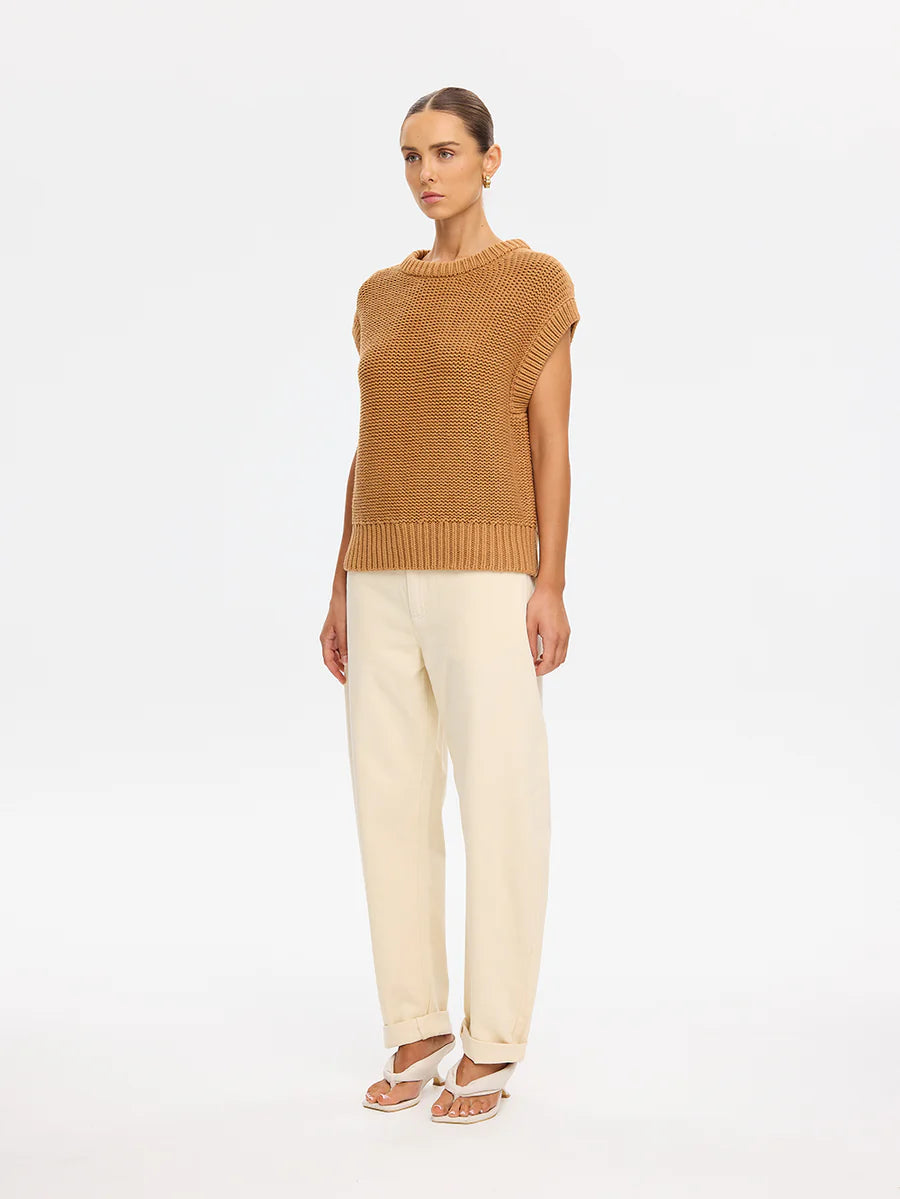 Elysian Collective Kivari Olesia Knit Vest Tan
