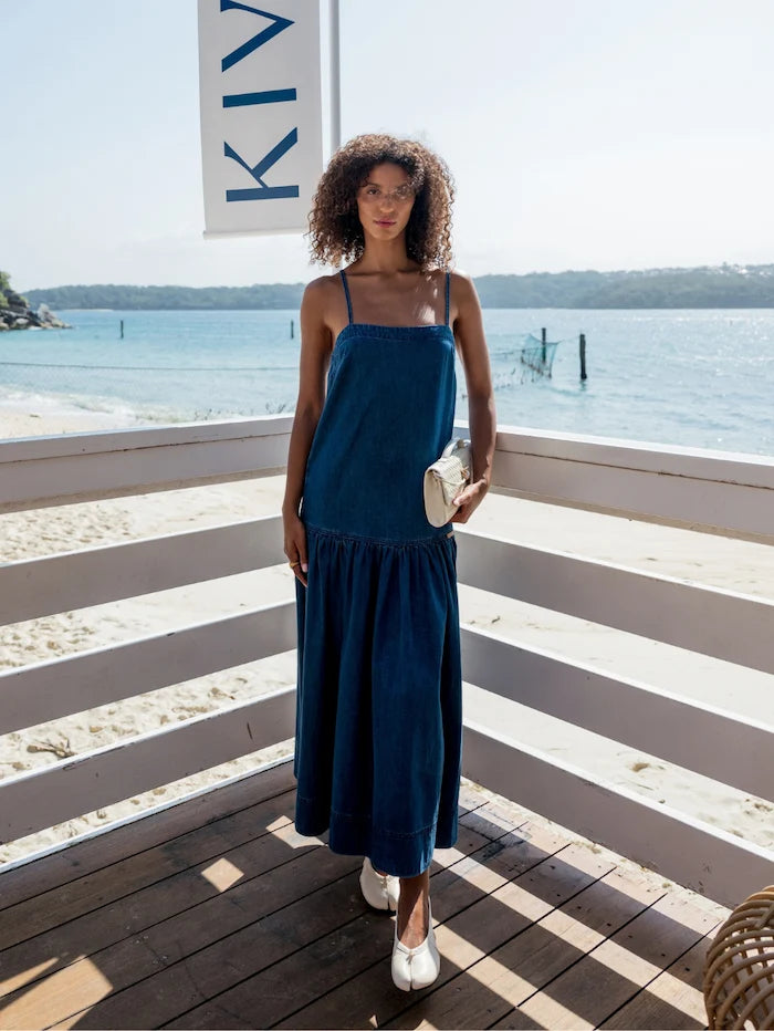 Elysian Collective Kivari Vaila Denim Midi Dress