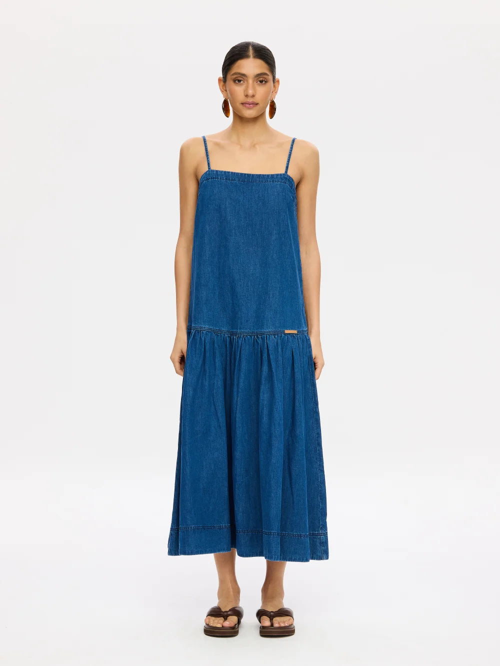 Elysian Collective Kivari Vaila Denim Midi Dress