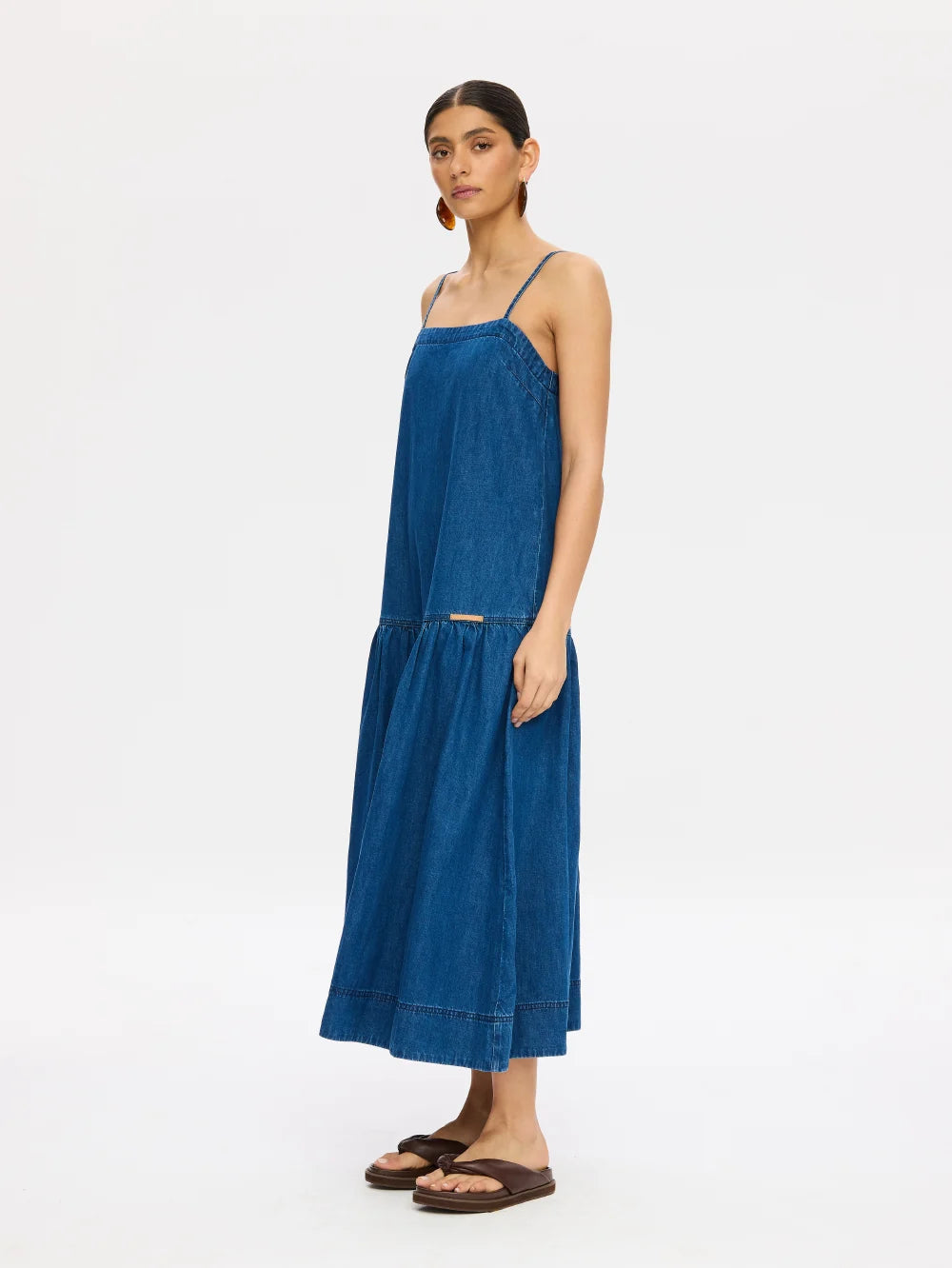 Elysian Collective Kivari Vaila Denim Midi Dress