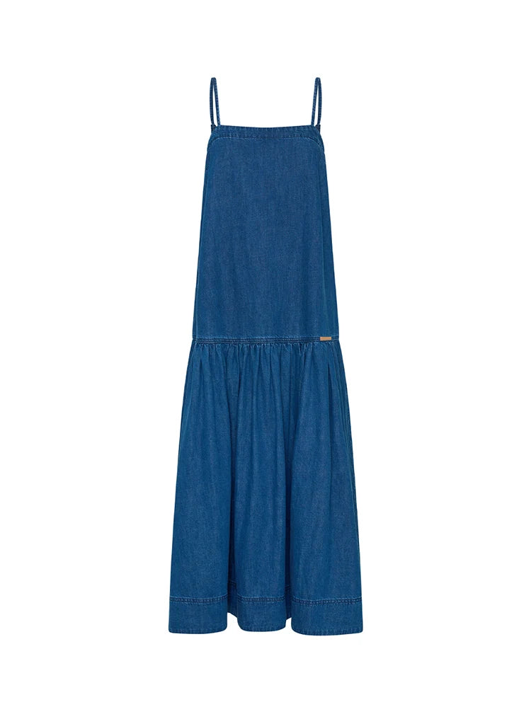 Elysian Collective Kivari Vaila Denim Midi Dress